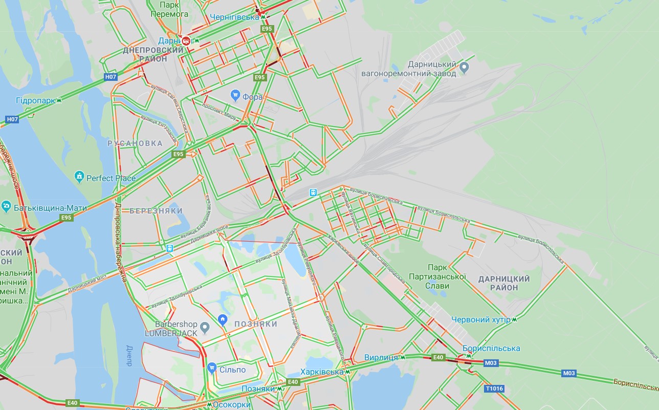 Киев сковали пробки: карта